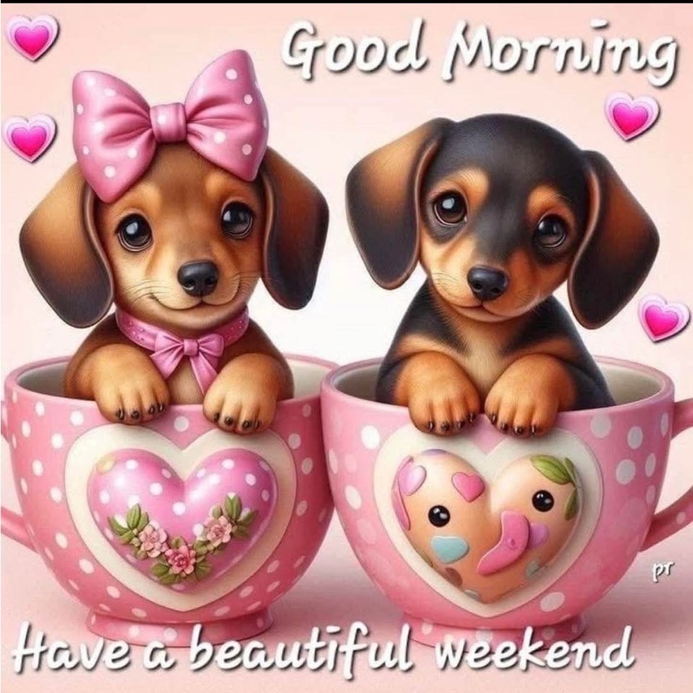 Pink Heart Dog Teacup Set